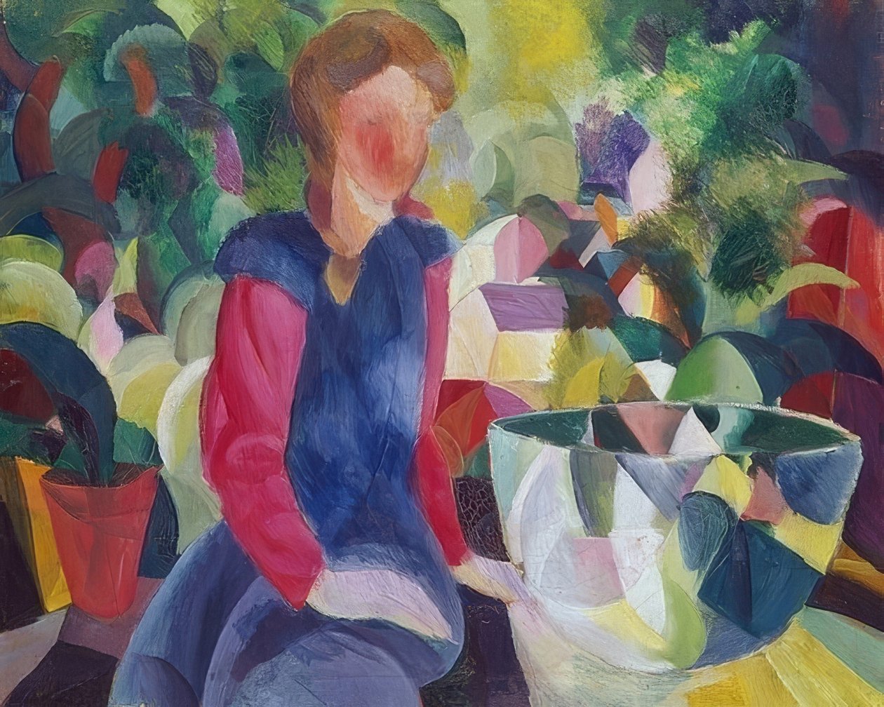 Niña con pecera. 1914 de August Macke