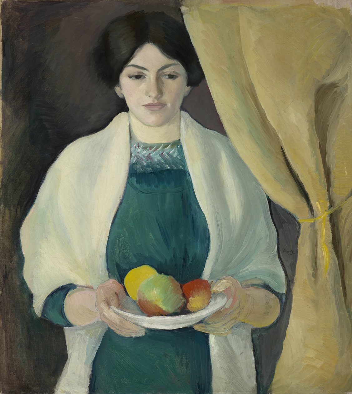 Retrato con manzanas de August Macke