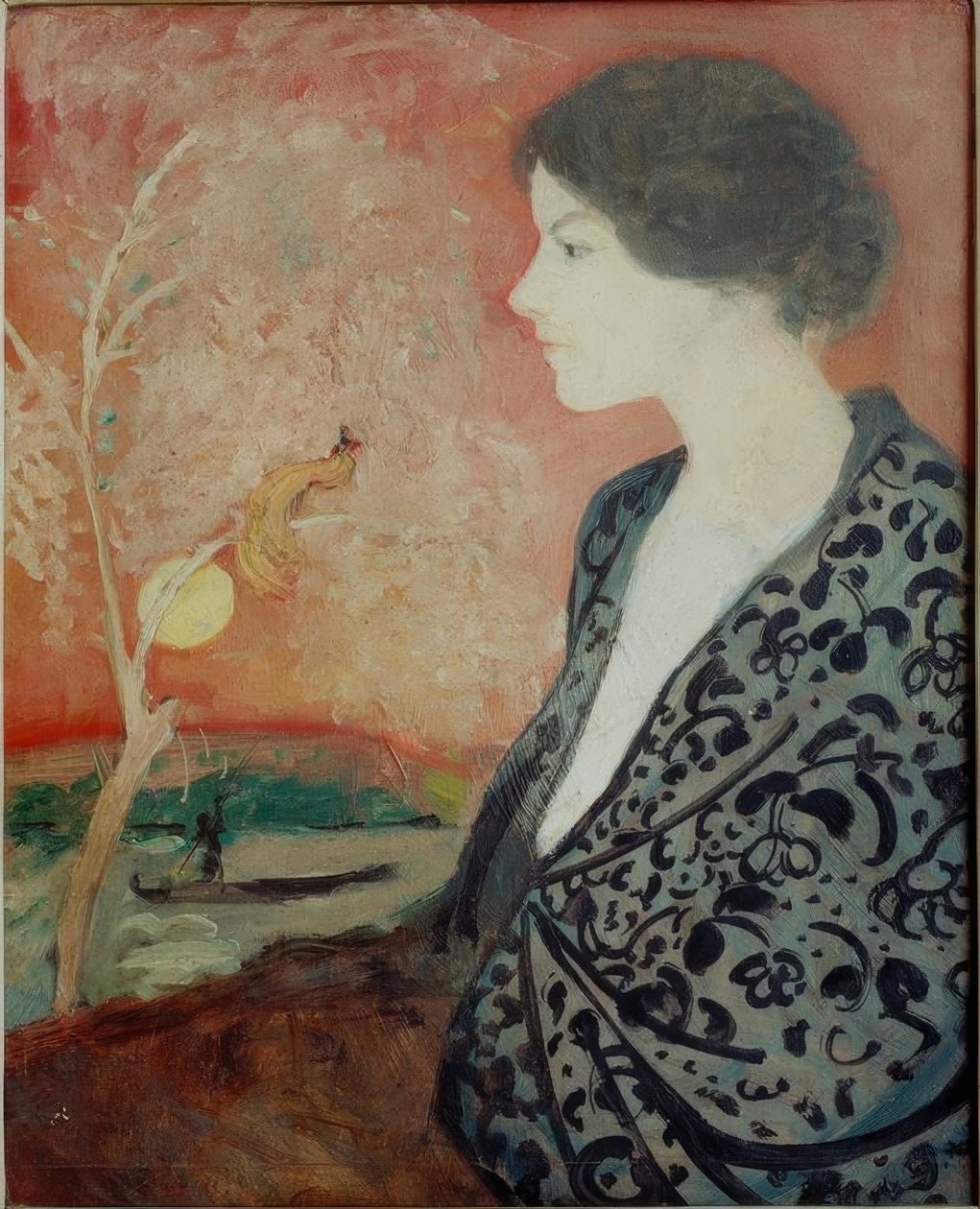 Estudio de retrato de Elisabeth Gerhardt de August Macke