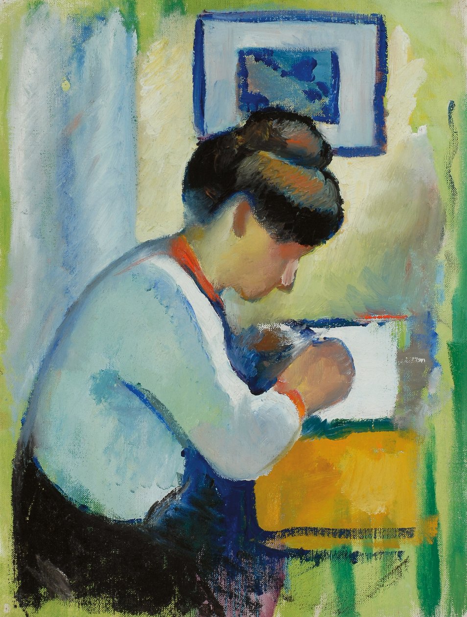 Mujer escribiendo de August Macke