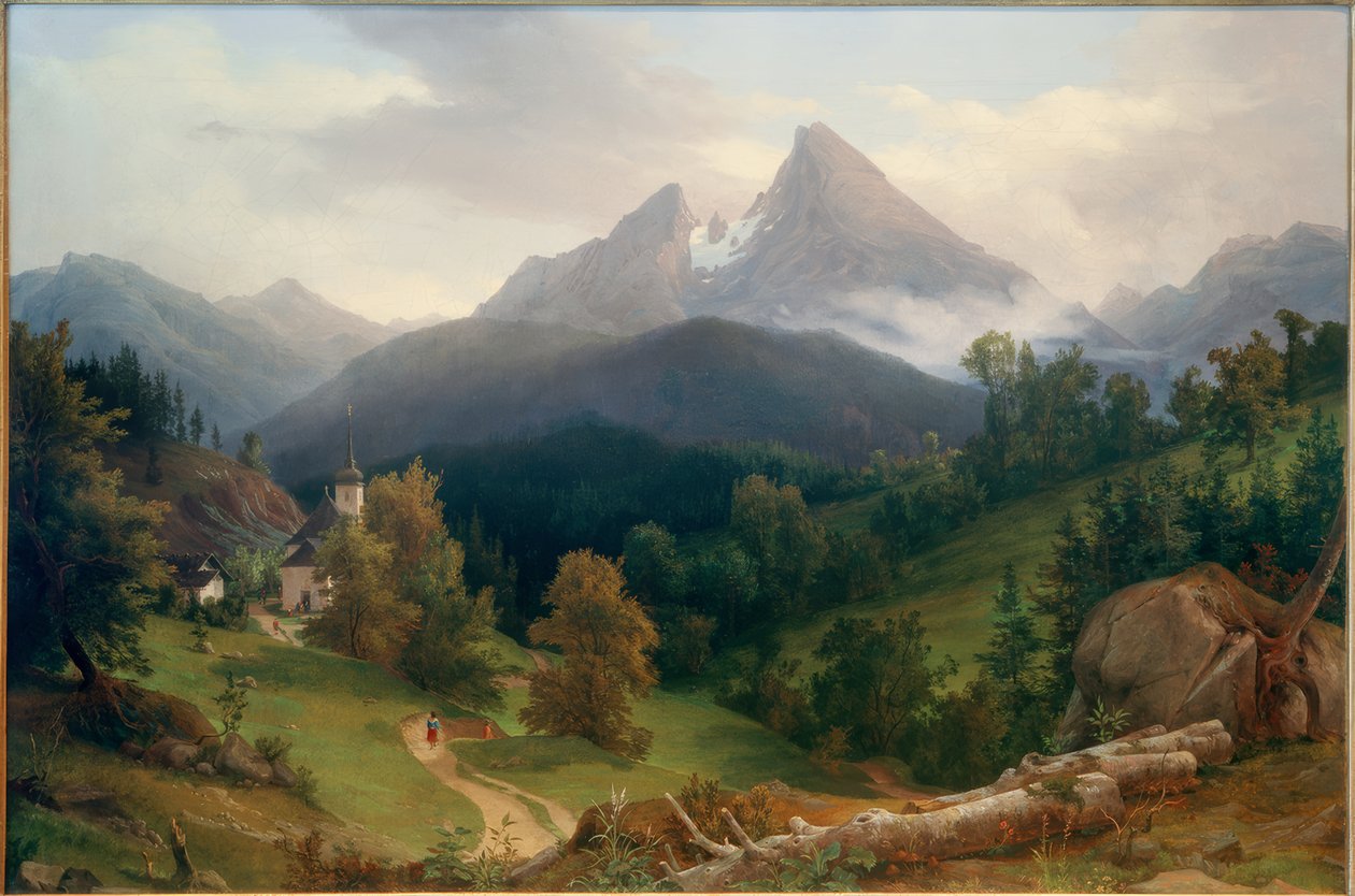 Paisaje con Watzmann de August Wilhelm Julius Ahlborn