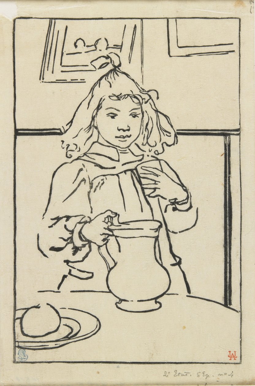 Niña con una jarra, 1890 de Auguste Louis Lepère