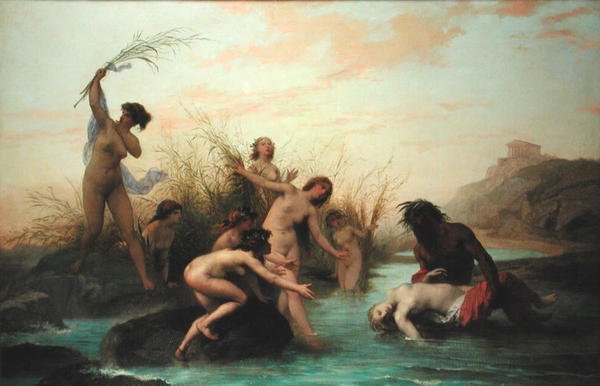 Un dios del río rescatando a una náyade de Auguste Barthelemy Glaize