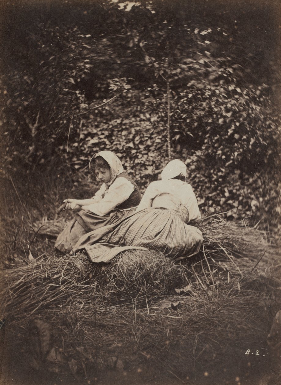 Two Peasant Girls Seated de Auguste Giraudon