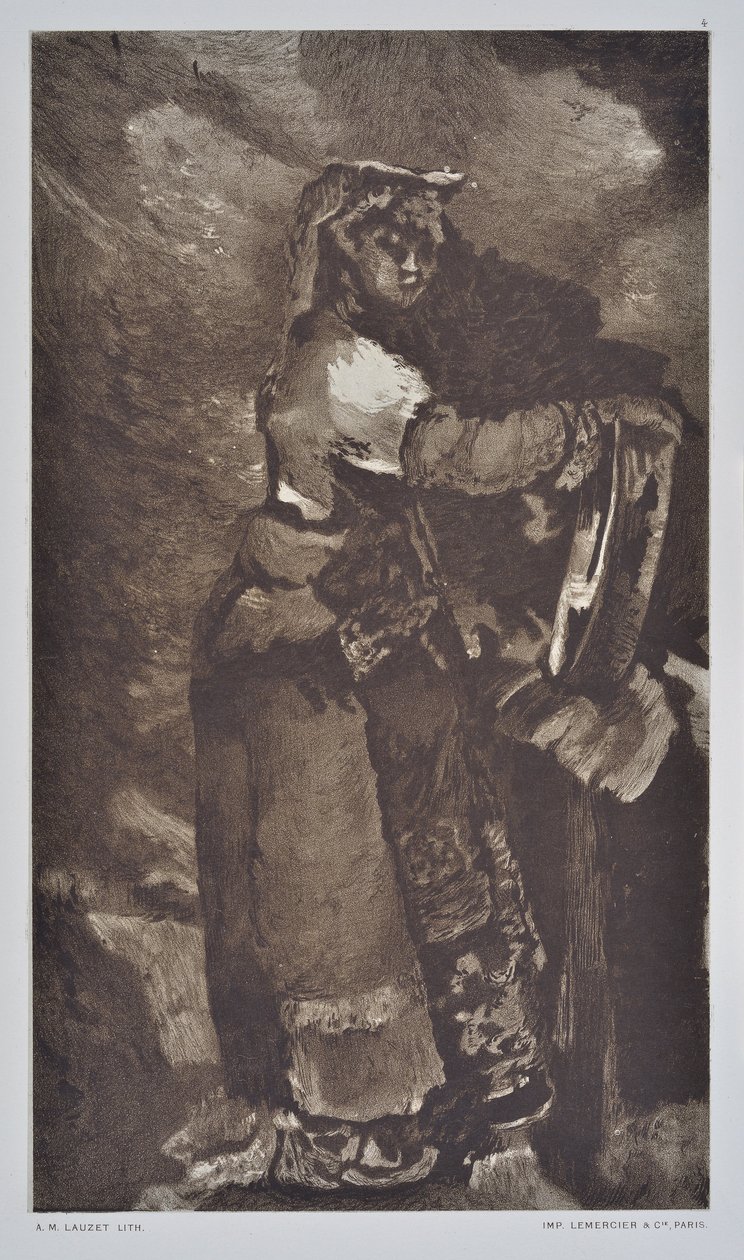 Estudio del italiano (dibujo) de Auguste Lauzet