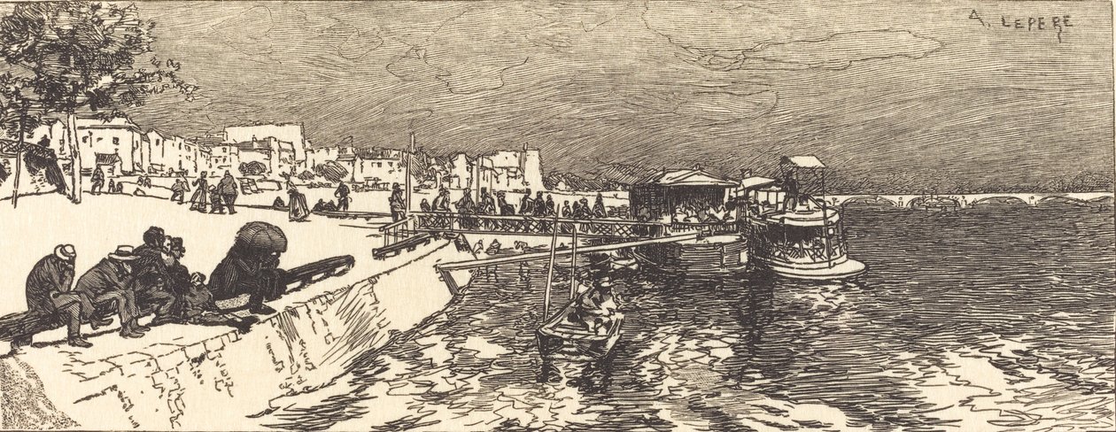 Muelle en Bercy Embarcadero en Bercy, 1890 de Auguste Lepere