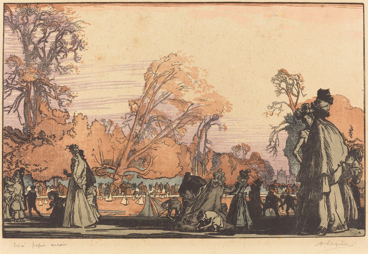 El estanque en las Tullerías de Auguste Lepere