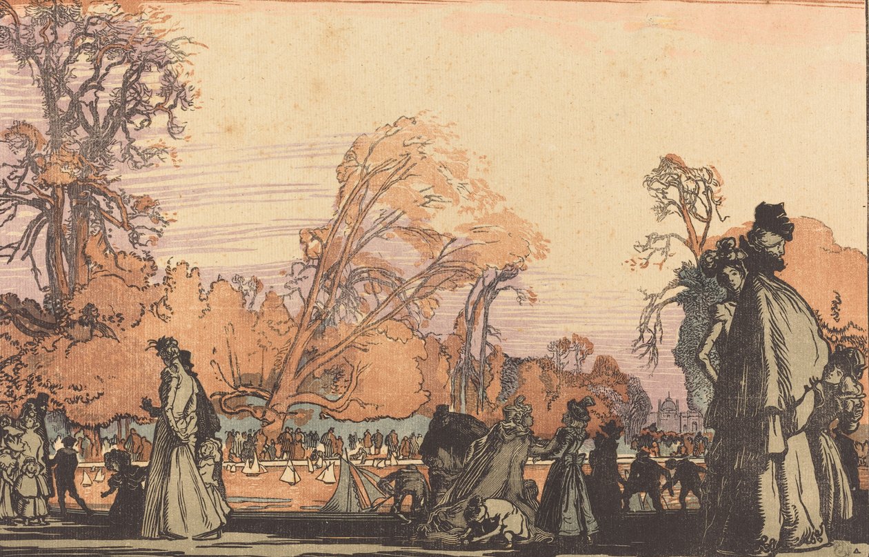 El estanque en las Tullerías, 1898 de Auguste Lepere
