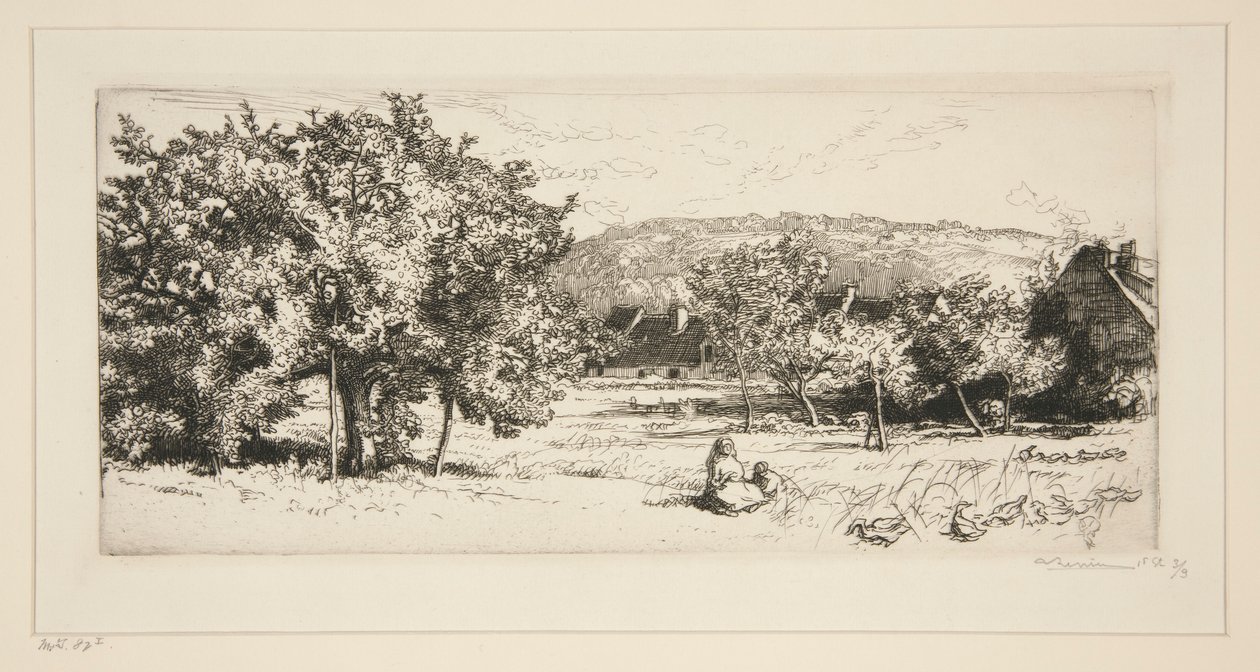 Pueblo de Villeneuve-sur-Bellot (Seine-et-Marne) de Auguste Lepere