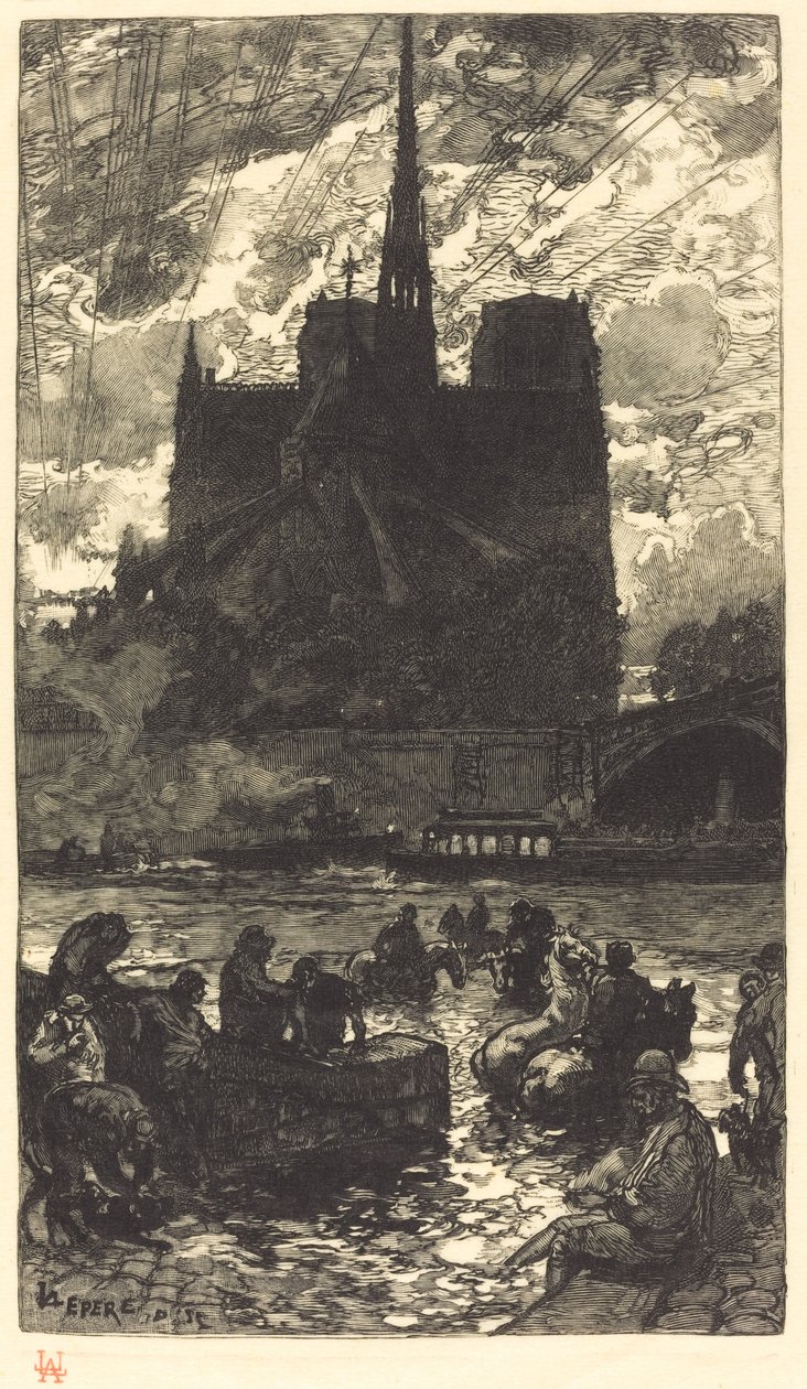 Lugar de abrevadero detrás de Notre-Dame de Auguste Lepere
