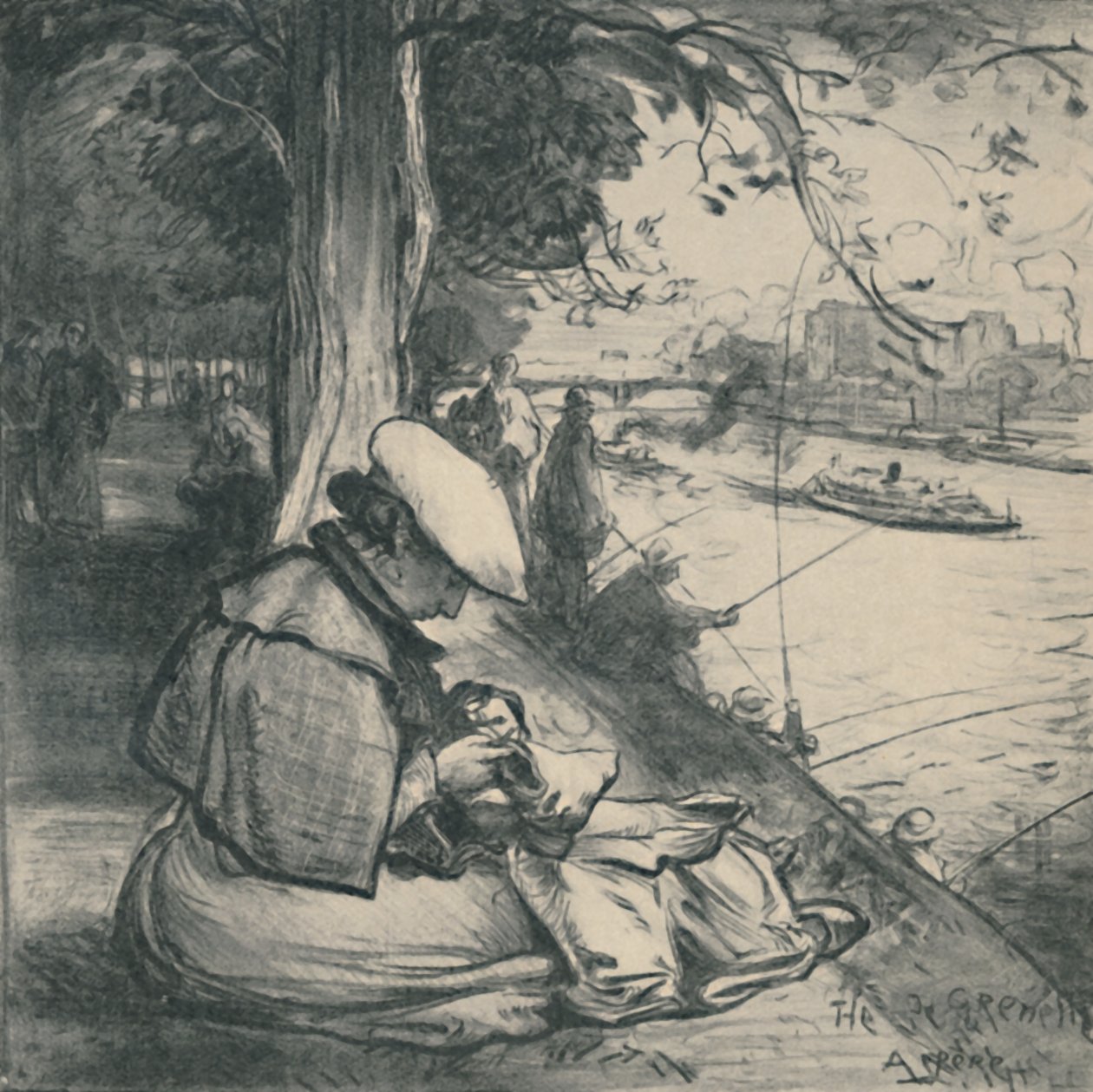 Île Des Cygnes, c1898, 1919 de Auguste Louis Lepère