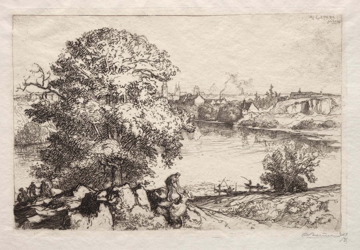 Angers: El estanque St. Nicolas de Auguste Louis Lepère