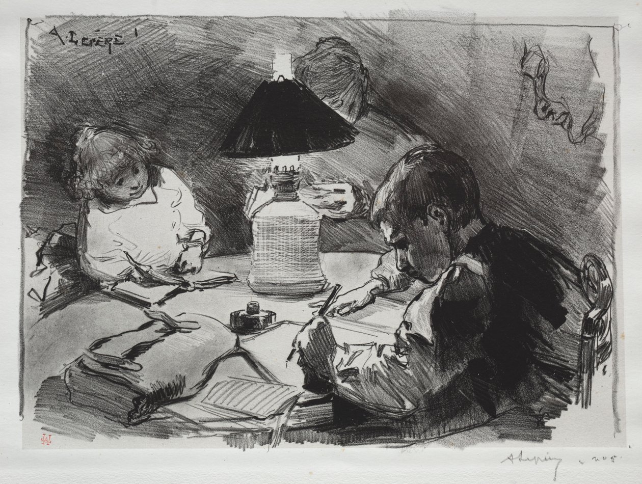 Alrededor de la lámpara, 1891 de Auguste Louis Lepère