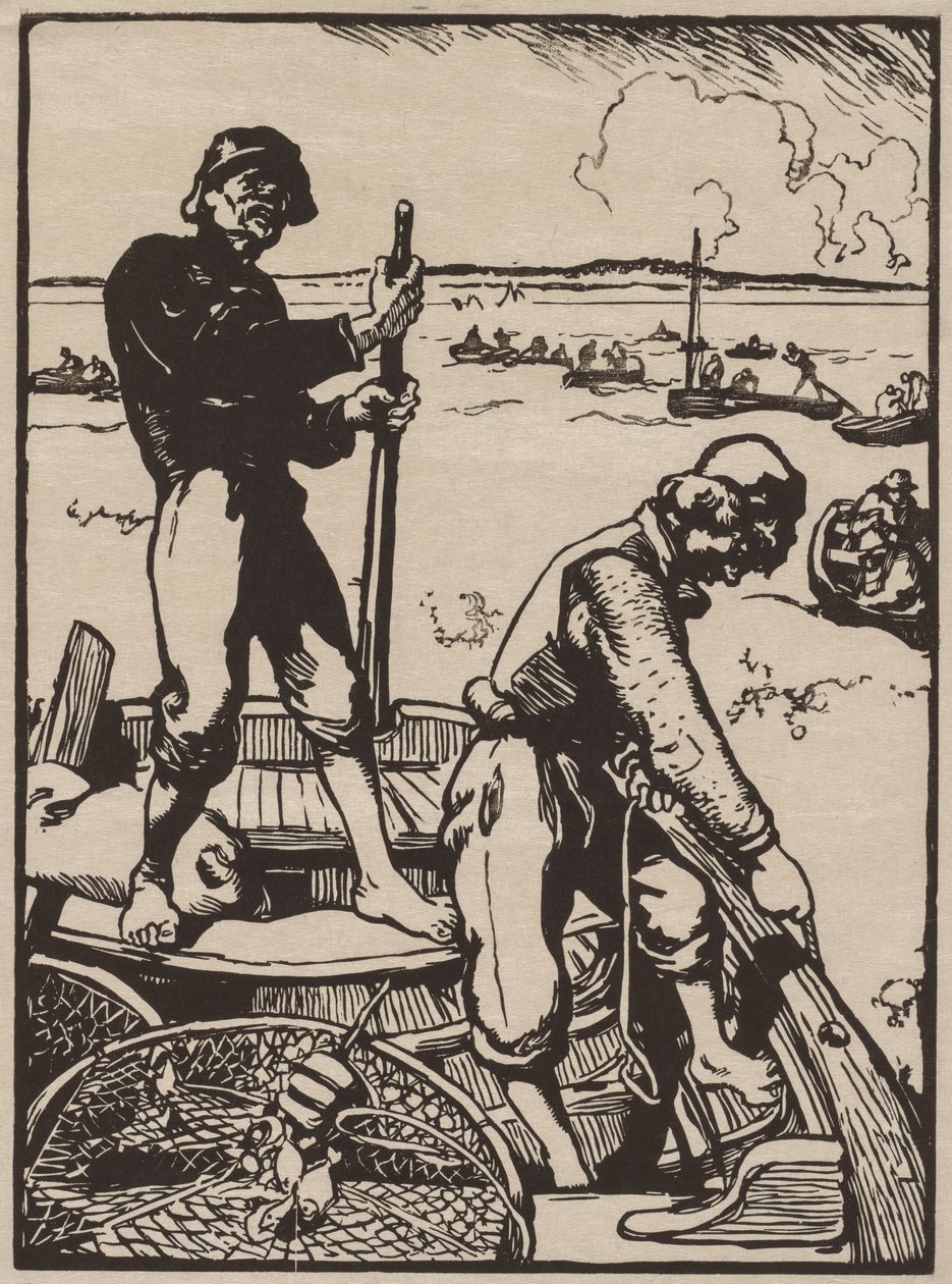 Pescando camarones de Auguste Louis Lepère