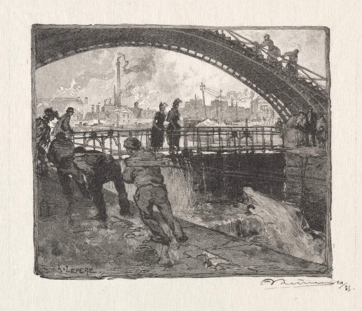 La esclusa del Canal St. Martin de Auguste Louis Lepère