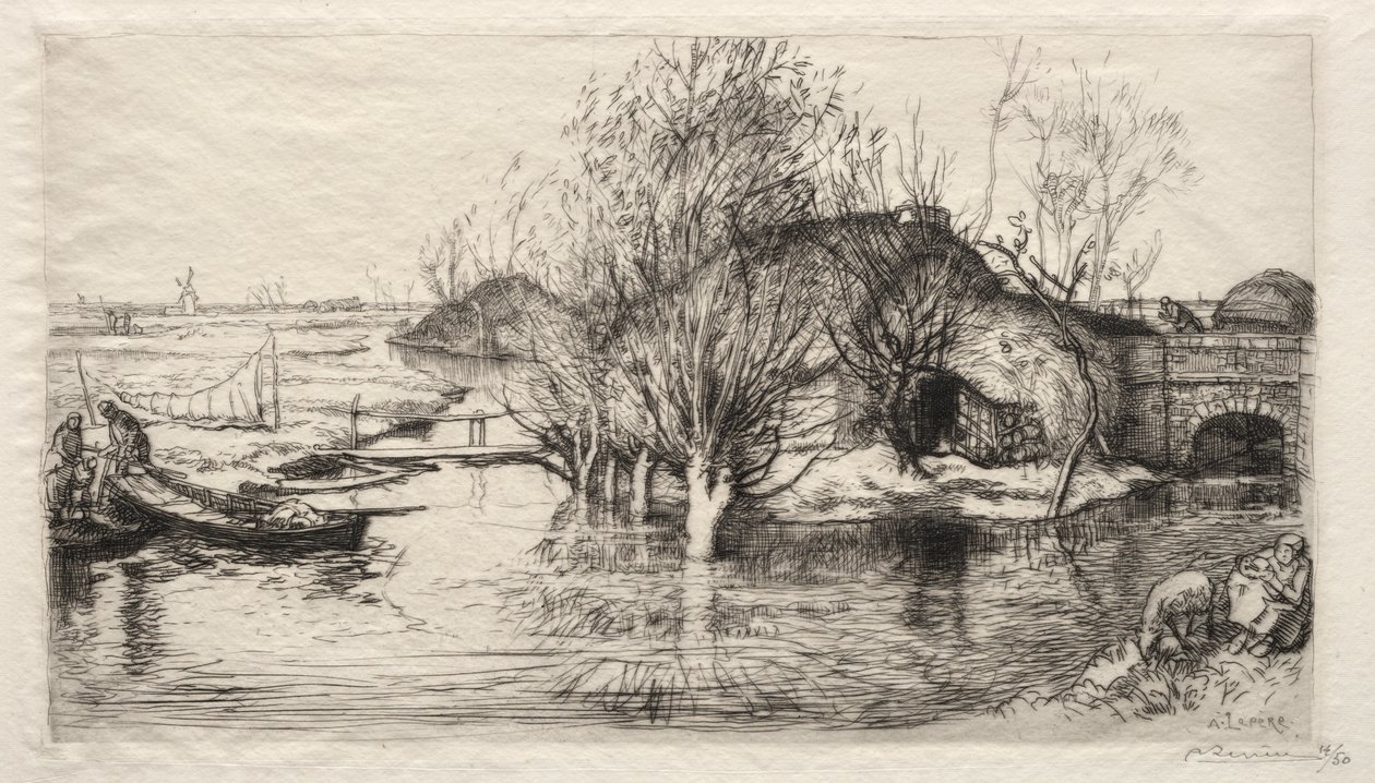 La choza inundada de Auguste Louis Lepère
