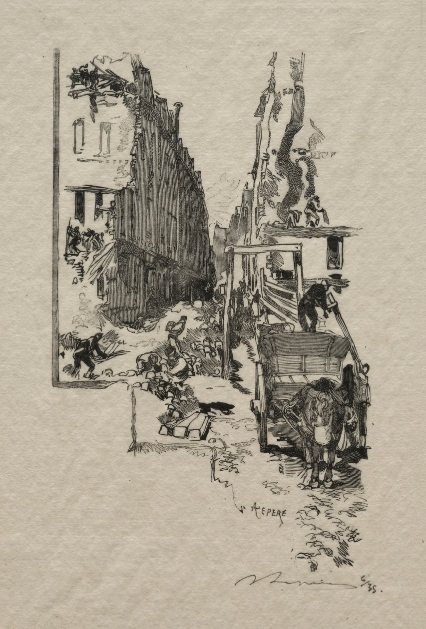 La Rue Victor Cousin de Auguste Louis Lepère