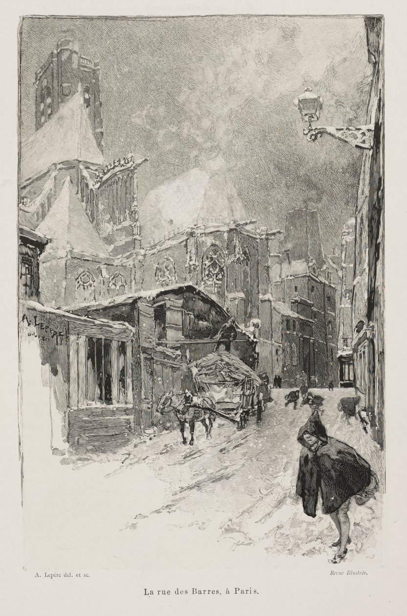 La Rue des Barres, París de Auguste Louis Lepère