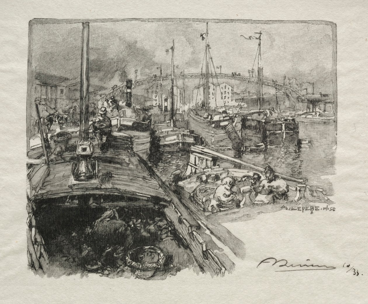 Le Bassin de la Villette de Auguste Louis Lepère
