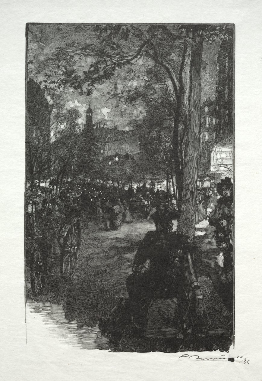 El Bulevar Montmartre, la Tarde de Auguste Louis Lepère