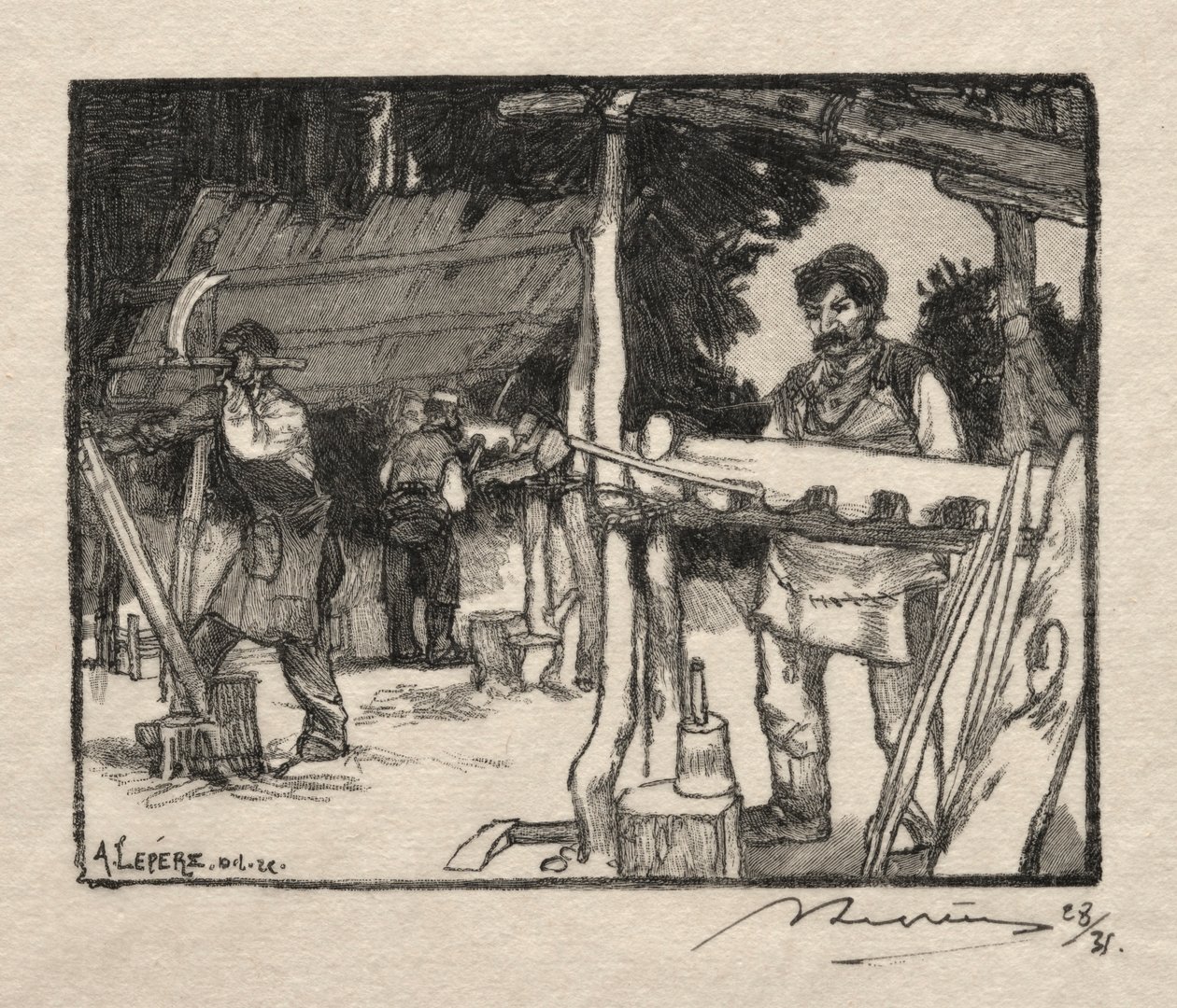 Le Fabricant de lattes de Auguste Louis Lepère