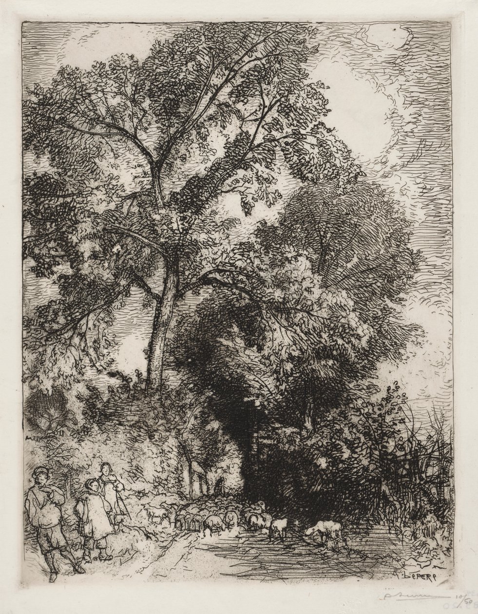 El regreso del rebaño, Crèvecœur de Auguste Louis Lepère