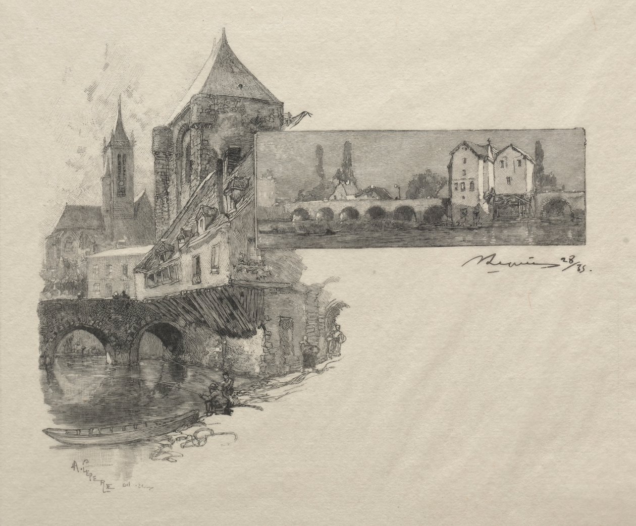 Moret - El molino de tan de Auguste Louis Lepère