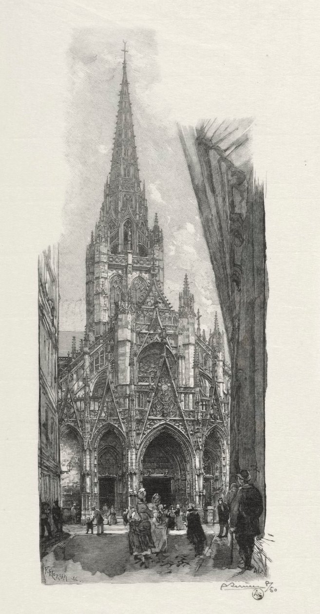 Rouen Illustré: Iglesia de San Maclou, 1896 de Auguste Louis Lepère