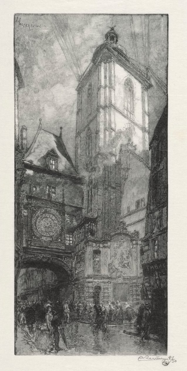 Rouen Illustré: El Gran Reloj de Auguste Louis Lepère