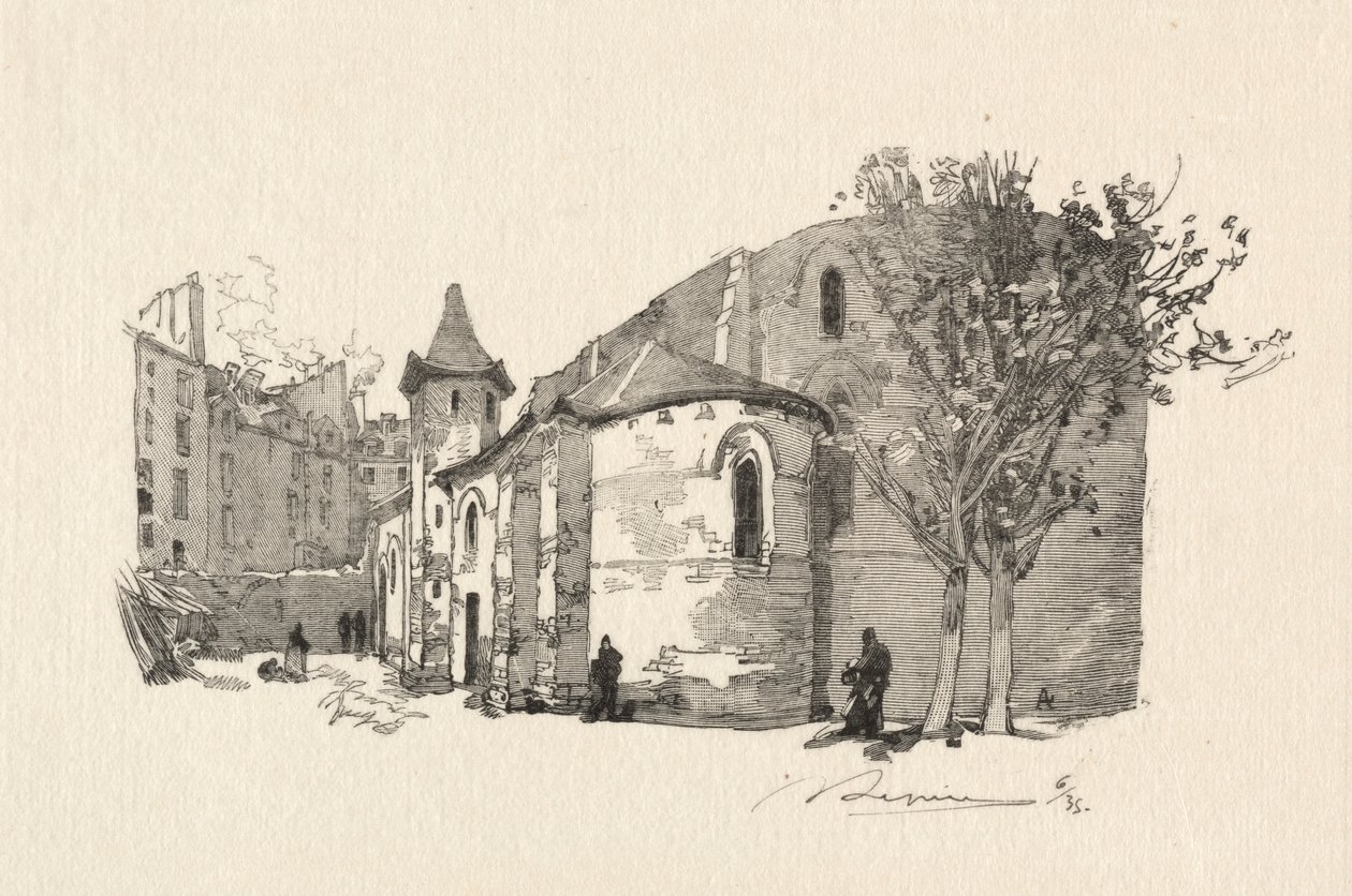 St. Julien le Vauvre, vista exterior de Auguste Louis Lepère