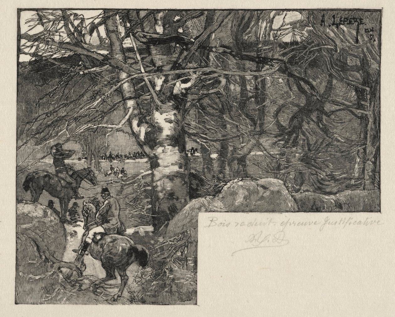 Una caza en el Monte Gérard de Auguste Louis Lepère