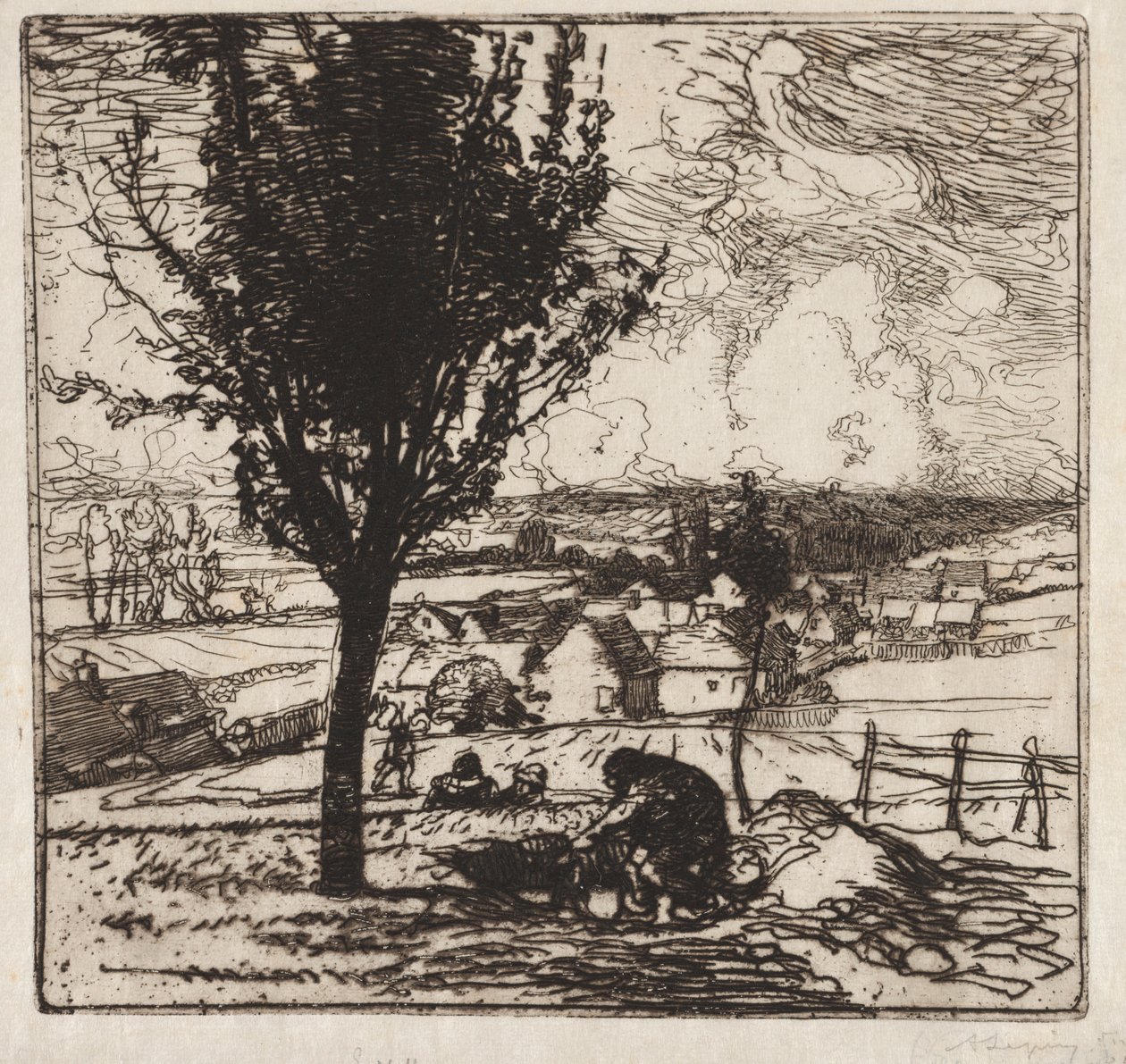 Vista de Jouy-le-Moutier de Auguste Louis Lepère