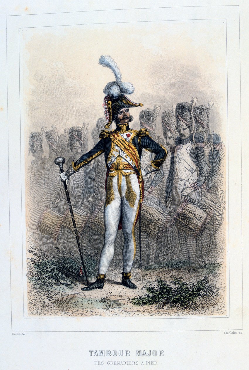 Tambor mayor de los granaderos a pie, 1859 de Auguste Raffet