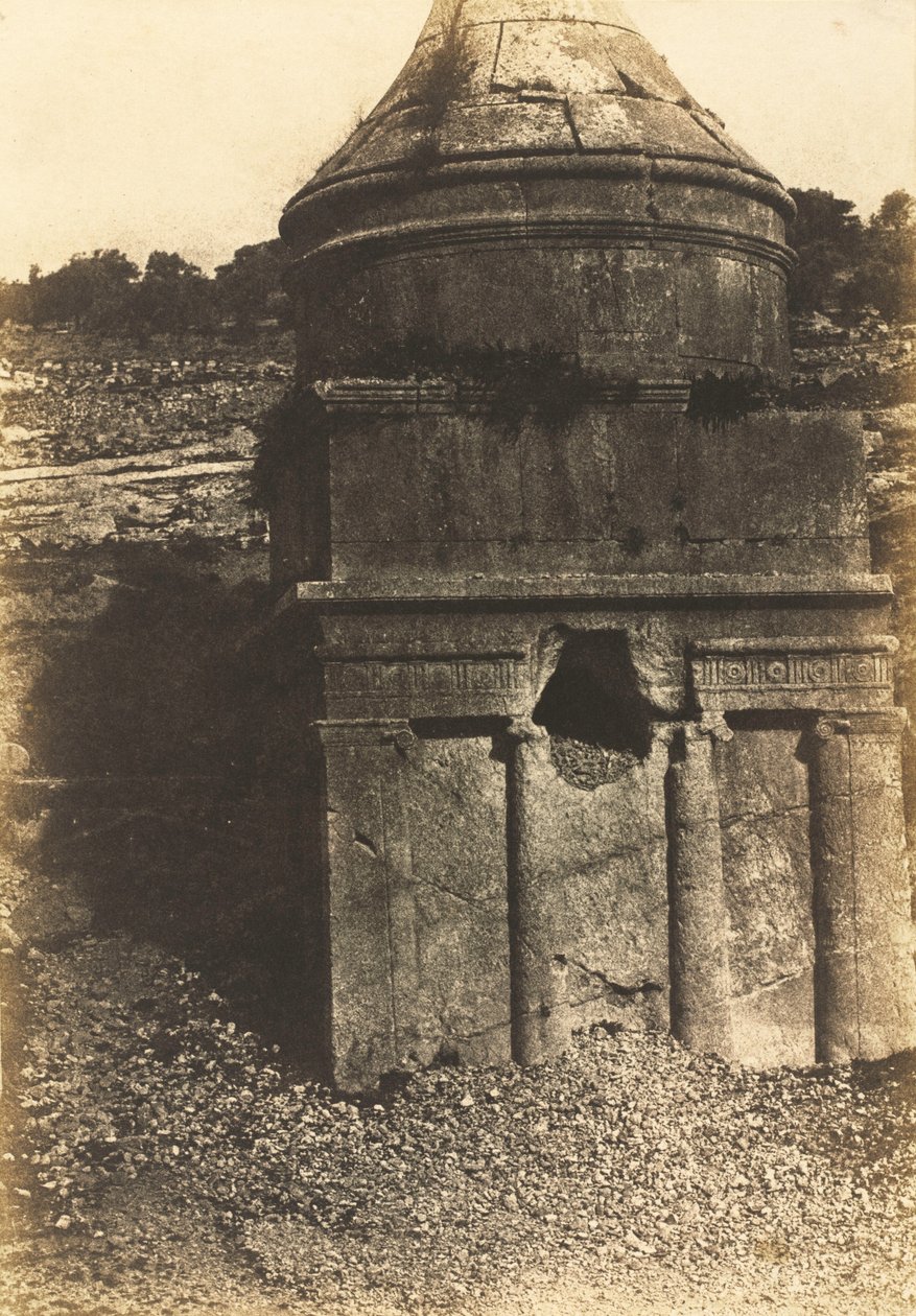 Tumba de Absalón, Valle del Cedrón, Jerusalén,1854 (foto) de Auguste Salzmann