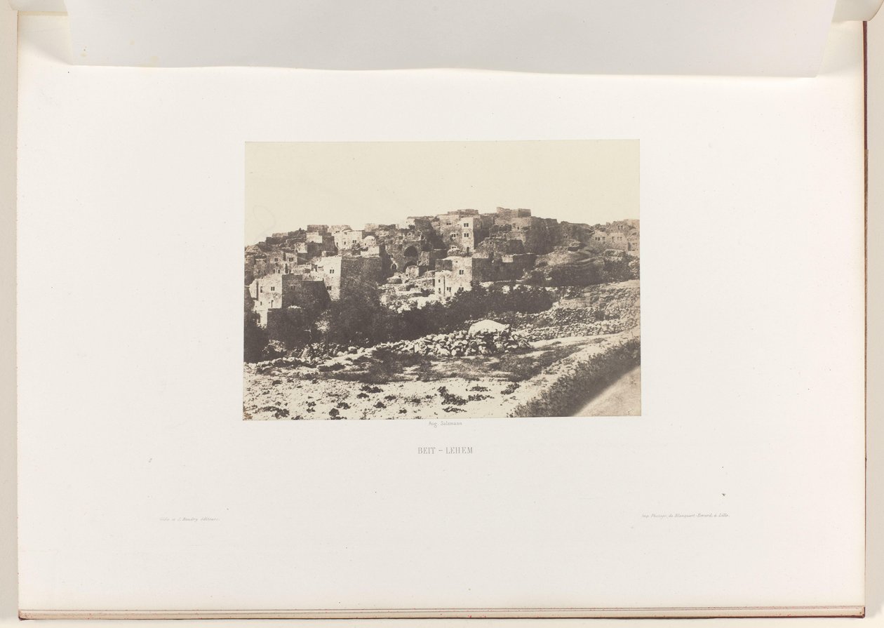 Vista de Belén Beit Lehem (título sobre el objeto) de Auguste Salzmann