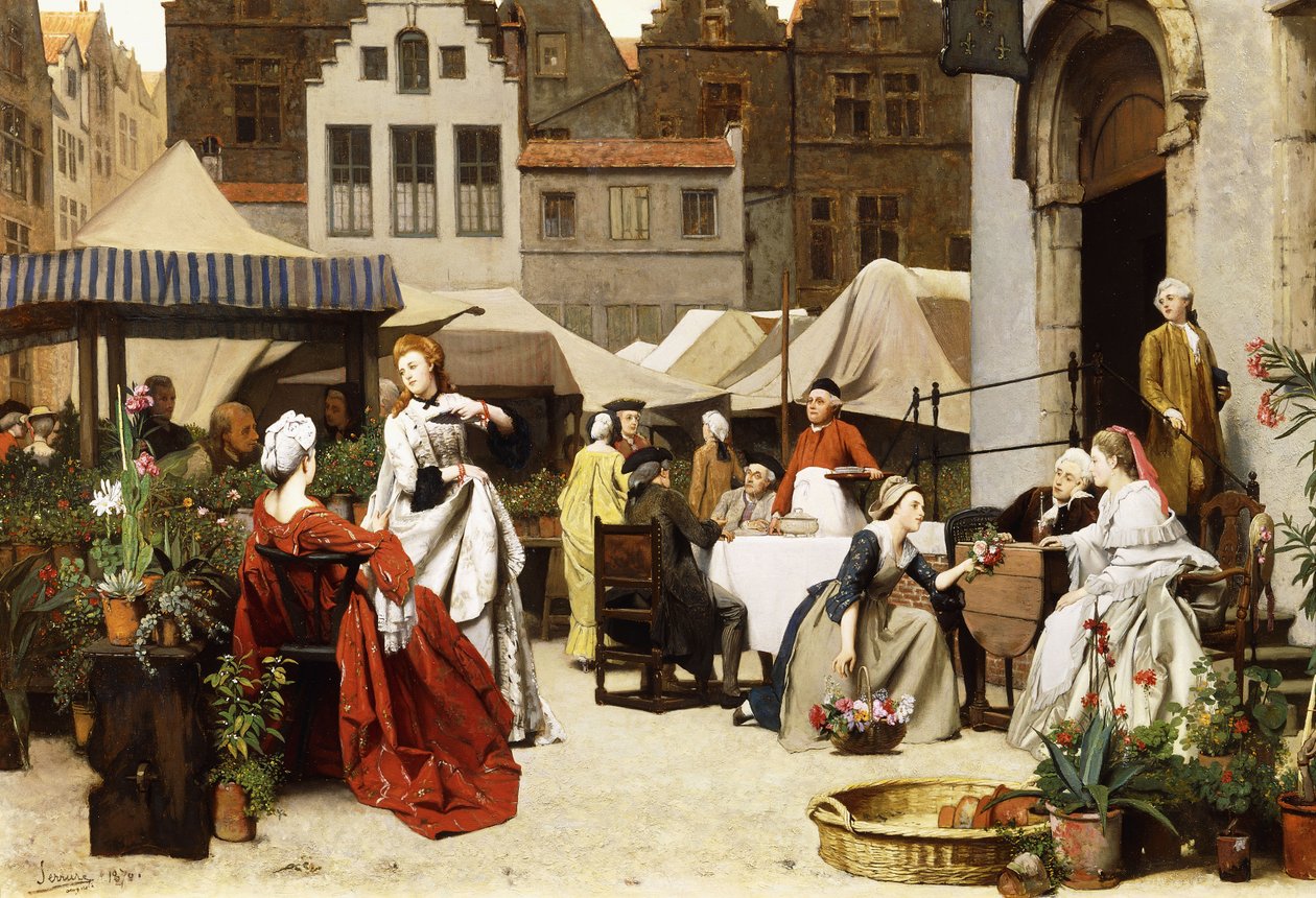 El Mercado de Flores, 1870 de Auguste Serrure