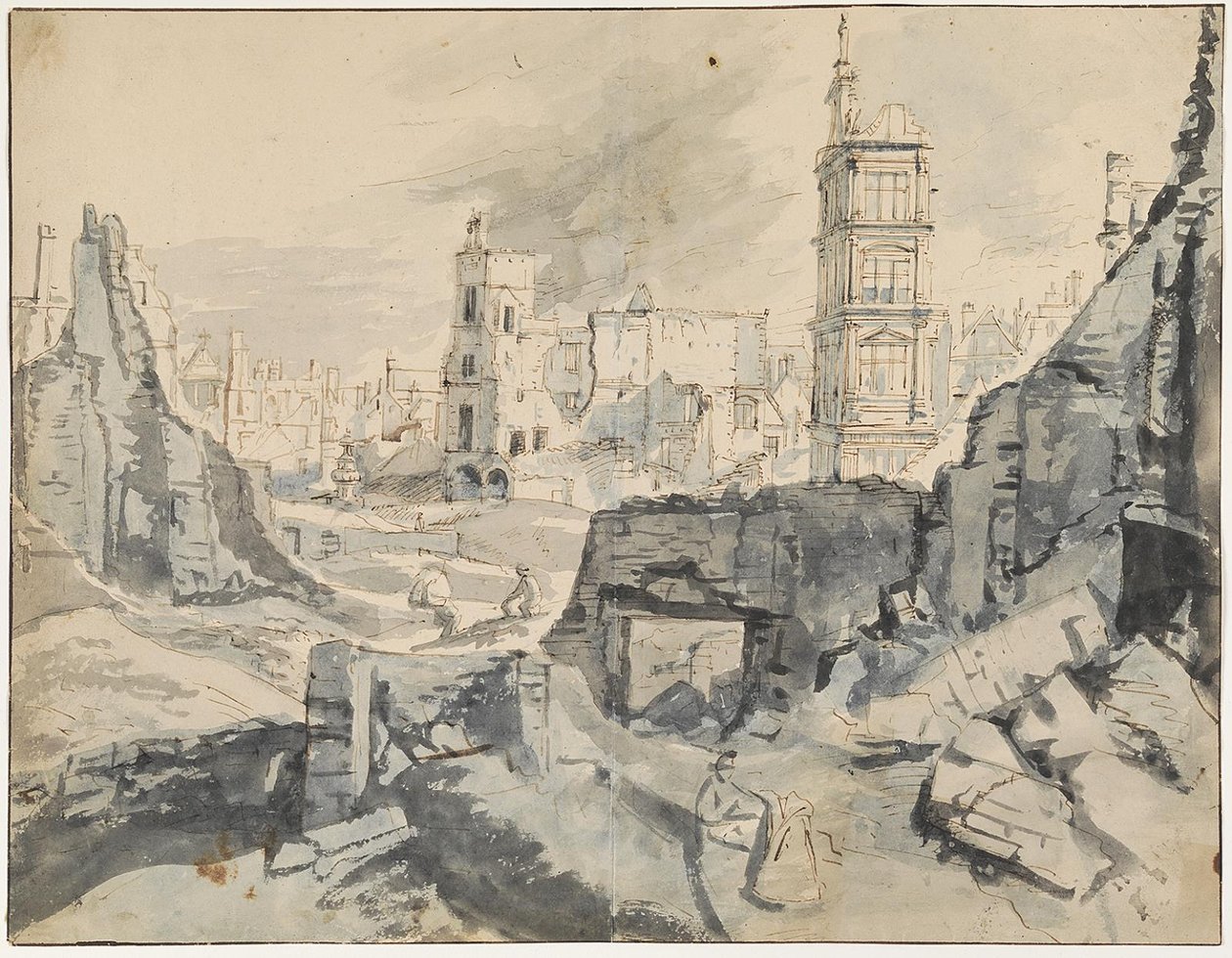 Bruselas después del bombardeo de 1695 de Augustin Coppens