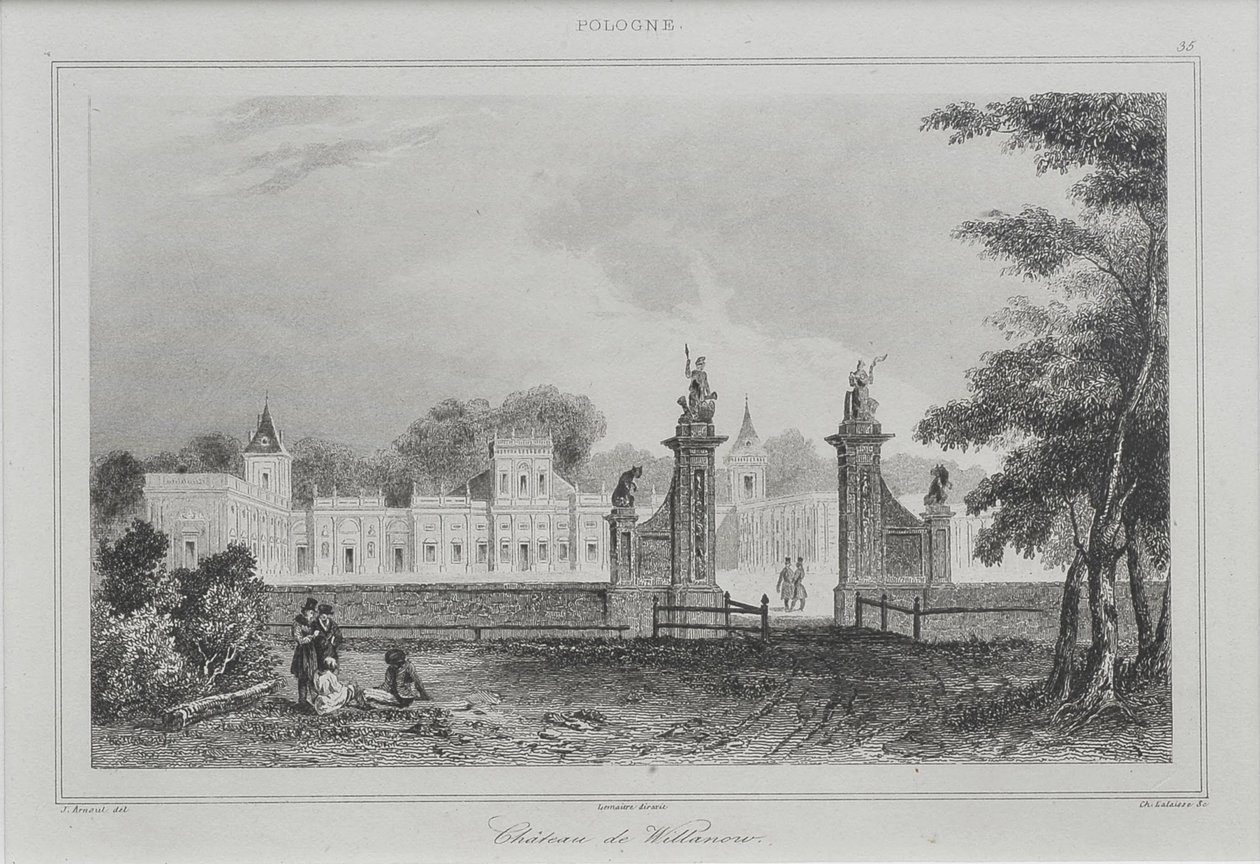 Vista del Palacio de Wilanów, 1840 de Augustin François Lemaiand#770tre