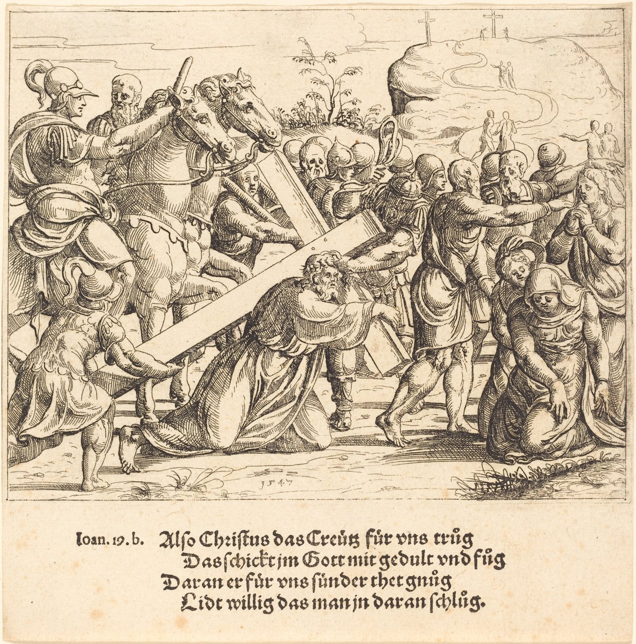 Cristo Cargando la Cruz de Augustin Hirschvogel