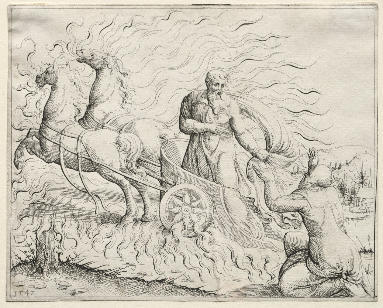 Elijah Ascends to Heaven de Augustin Hirschvogel