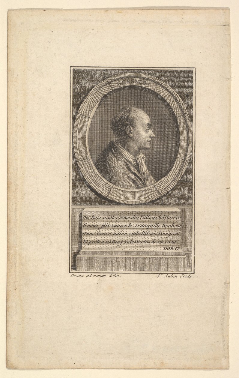 Retrato de Gessner, 1775 de Augustin de Saint Aubin