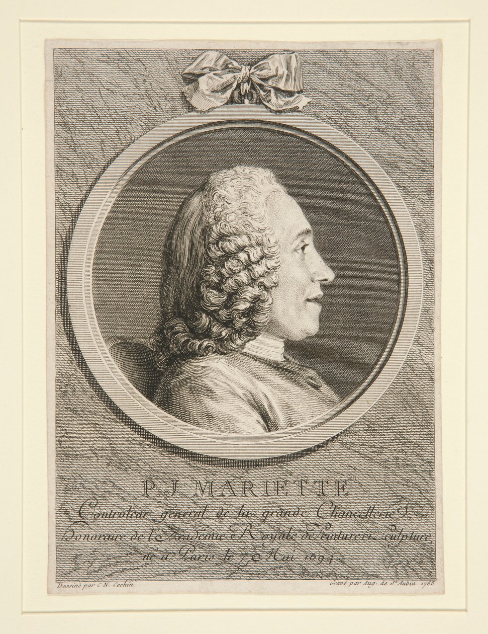 Retrato de PJ Mariette de Augustin de Saint Aubin