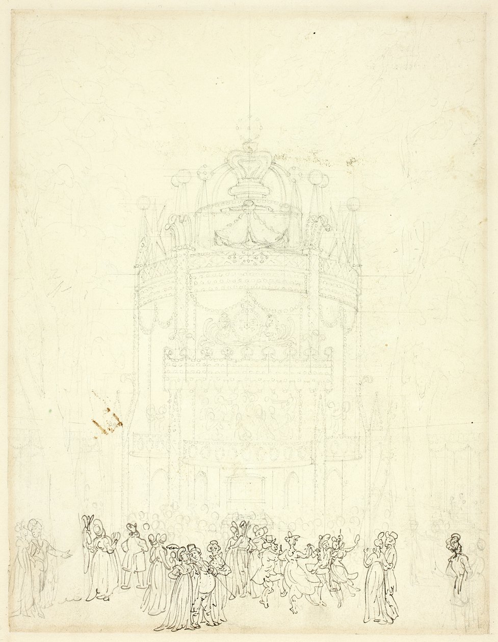 Estudio para el Jardín de Vauxhall de Augustus Charles Pugin