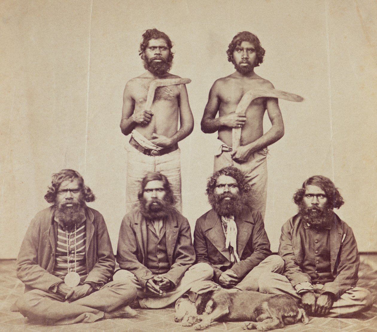 Hombres aborígenes, c.1870 (impresión de albúmina) de Australian Photographer