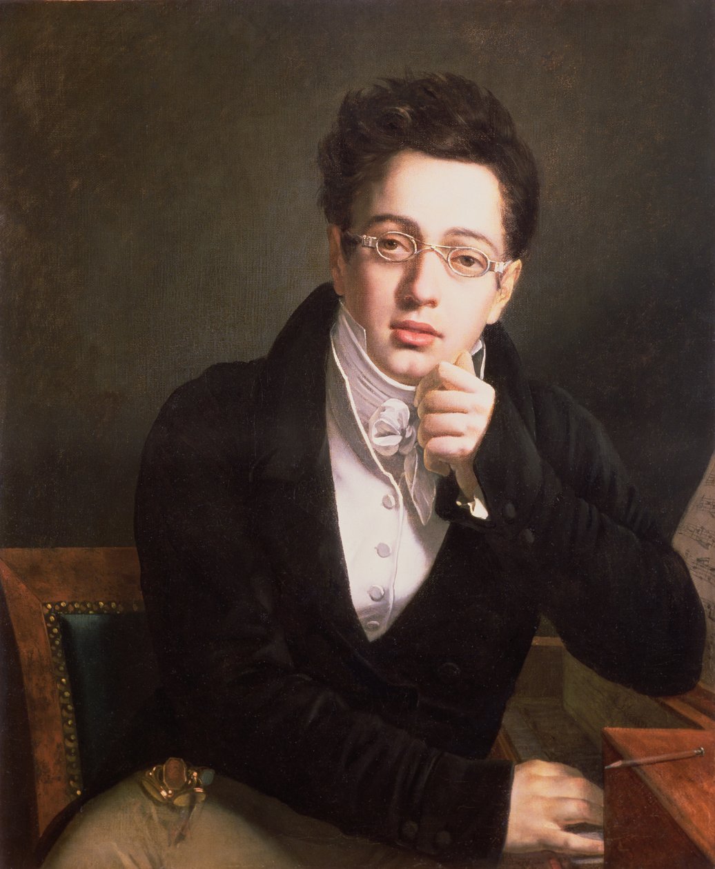 Retrato de Franz Schubert (1797-1828), compositor austriaco, a los 17 años, c.1814 de Austrian School
