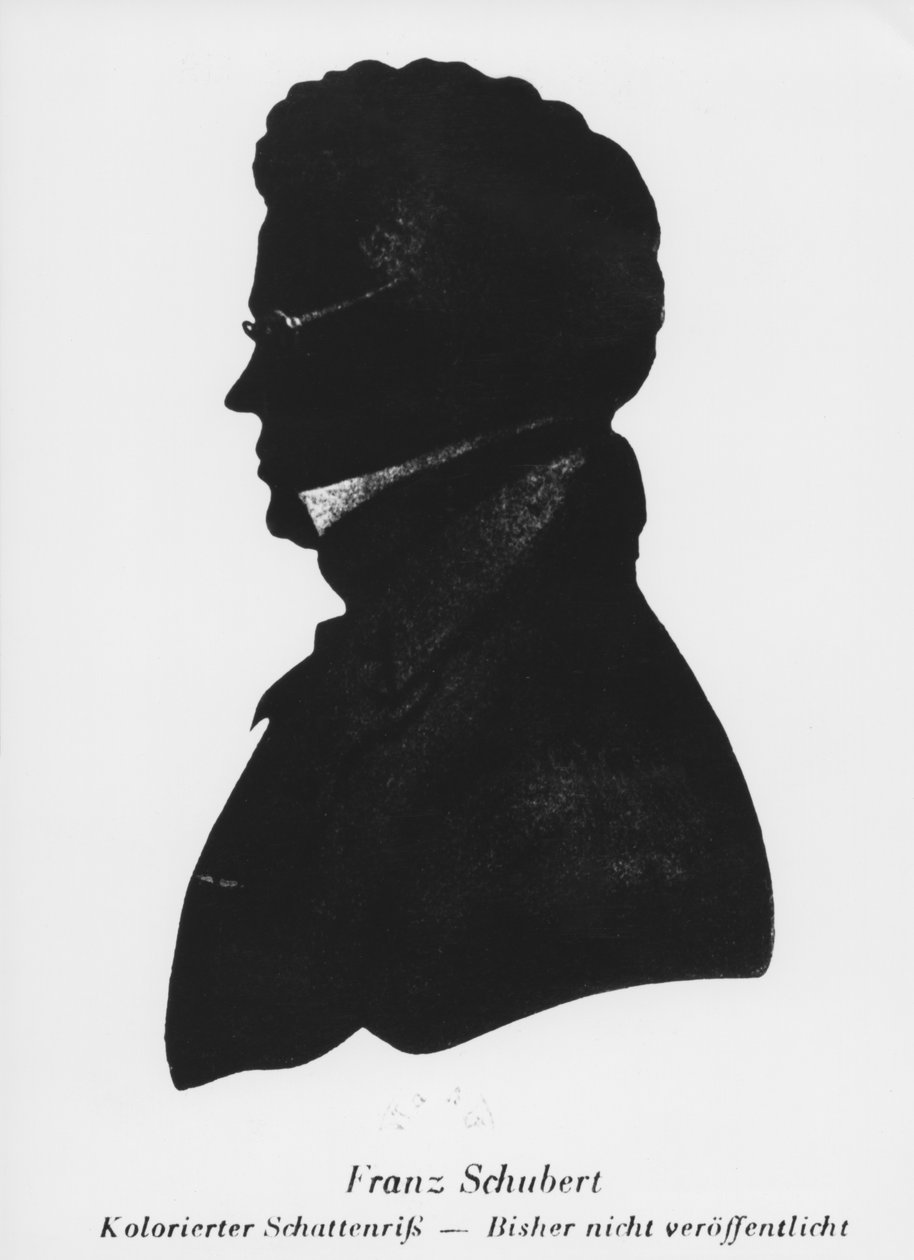 Silueta de Franz Peter Schubert de Austrian School
