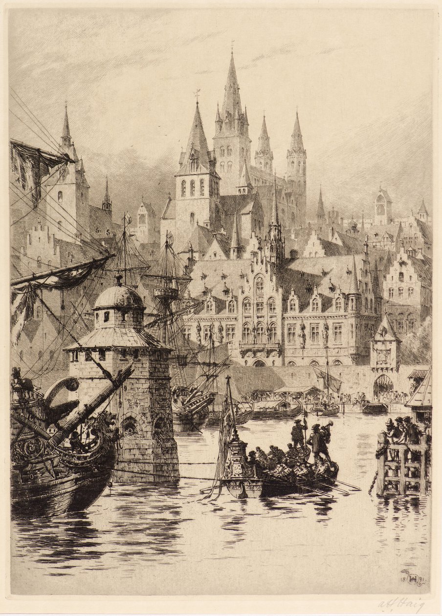 Torres góticas y río, Colonia de Axel Haig