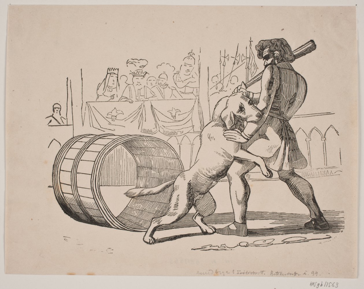 La lucha de Macaire con el perro de Axel Theodor Kittendorff