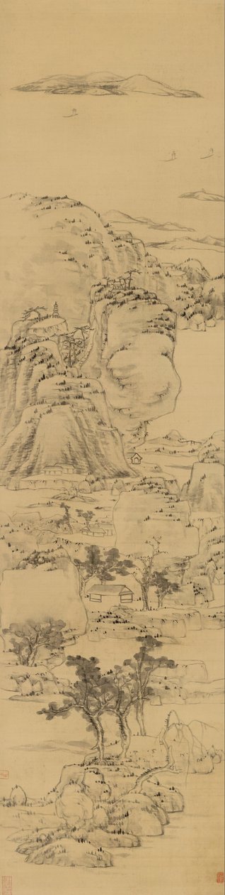 Paisaje al estilo de Ni Zan, (1301-1374) de Bada Shanren