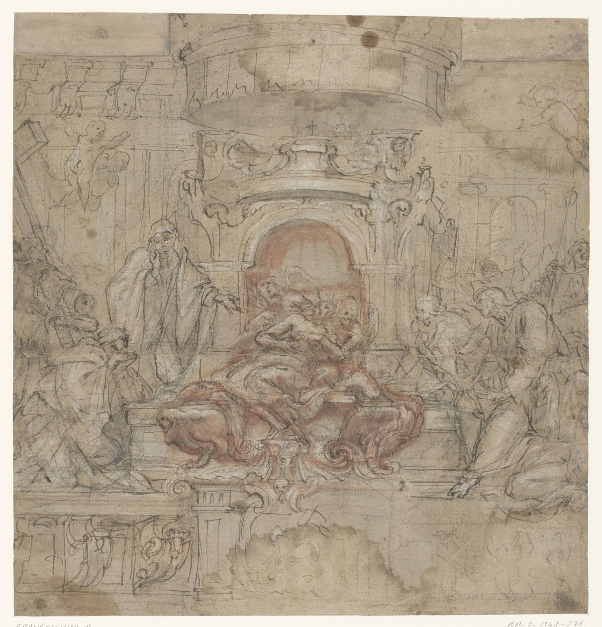 Diseño para un altar de Pascua escenográfico de Baldassare Franceschini